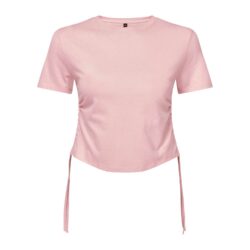 TriDri Women's TriDri Light Pink Ruched Crop Top T Shirt tr069 lightpink ft
