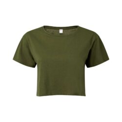 TriDri Women's TriDri Olive Crop Top T Shirt tr019 olive ft