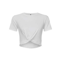 TriDri Women's TriDri Twist White Crop Top T Shirt tr068 white ft2