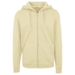 Build Your Brand Heavy Zip Soft Yellow Hoodie By012