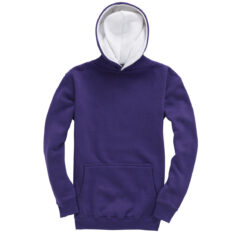 Cottonridge Kids Premium Contrast Purple White Hoodie W73k