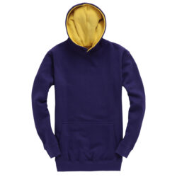 Cottonridge Kids Premium Contrast Purple Yellow Hoodie W73k