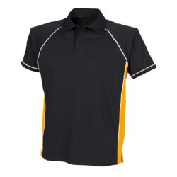 Finden & Hales Piped Performance Black Amber Polo Shirt Lv370 Black Amber White