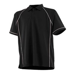 Finden & Hales Piped Performance Black Whitepolo Shirt Lv370 Black White