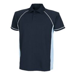 Finden & Hales Piped Performance Navy Sky Polo Shirt Lv370 Navy Sky White