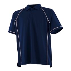 Finden & Hales Piped Performance Navy White Polo Shirt Lv370 Navy White