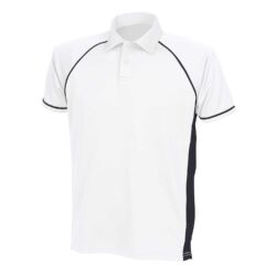 Finden & Hales Piped Performance White Black Polo Shirt Lv370 White Black Black