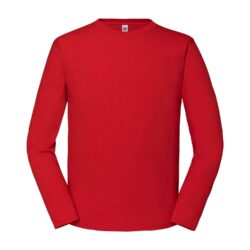 Fruit Of The Loom Iconic 195 Ringspun Premium Long Sleeve Red T Shirt Ss434 Red