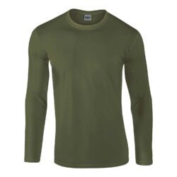 Gildan Softstyle Military Green Long Sleeve T Shirt Gd011
