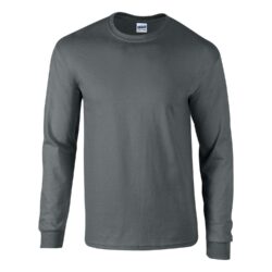 Gildan Ultra Cotton Long Sleeve Charcoal T Shirt Gd014