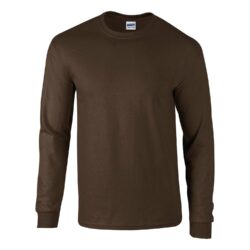 Gildan Ultra Cotton Long Sleeve Dark Chocolate T Shirt Gd014