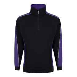 Orn Avocet Quarter Zip Black Purple Sweatshirt 1288bkpu