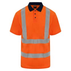 Pro Rtx High Visibility Orange Navy Polo Shirt Rx710