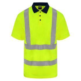 Pro Rtx High Visibility Yellow Navy Polo Shirt Rx710