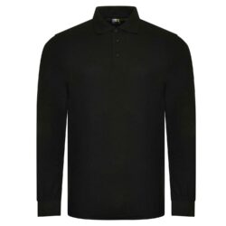 Pro Rtx Pro Long Sleeve Black Polo Shirt Rx102
