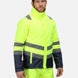 Regatta High Visibility Pro Hi Vis 3 In 1 Yellow Jacket Rg450 Yellow Navy Front