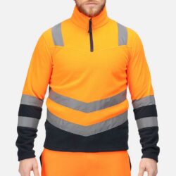 Regatta High Visibility Pro Hi Vis Half Zip Orange Fleece Top Rg462 Orange Front