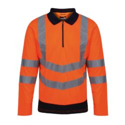 Regatta High Visibility Pro Hi Vis Long Sleeve Orange Polo Shirt Rg464