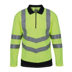 Regatta High Visibility Pro Hi Vis Long Sleeve Yellow Polo Shirt Rg464
