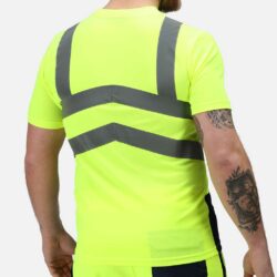 Regatta High Visibility Pro Hi Vis Short Sleeve Yellow T Shirt Rg463 Model Back