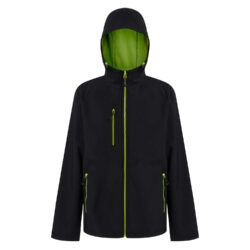 Regatta Professional Navigate 2 Layer Black Lime Hooded Softshell Jacket Rg594