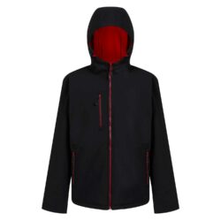 Regatta Professional Navigate 2 Layer Black Red Hooded Softshell Jacket Rg594
