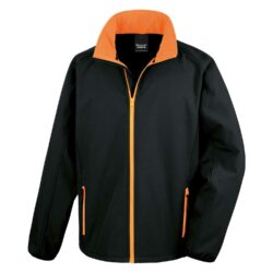 Result Core Printable Black Orange Softshell Jacket R231m