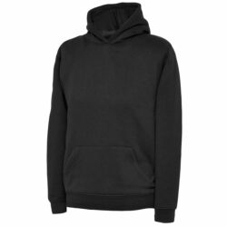 Uneek Childrens Black Hooded Sweatshirt Uc503