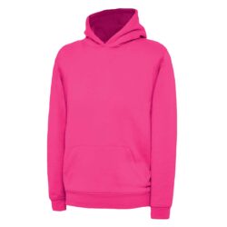 Uneek Childrens Hot Pink Hooded Sweatshirt Uc503