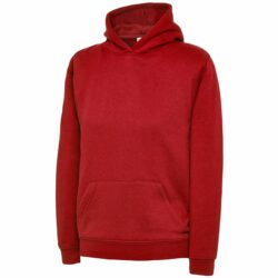 Uneek Childrens Red Hooded Sweatshirt Uc503