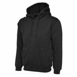 Uneek Classic Black Hooded Sweatshirt Uc502