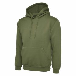 Uneek Classic Military Green Hooded Sweatshirt Uc502