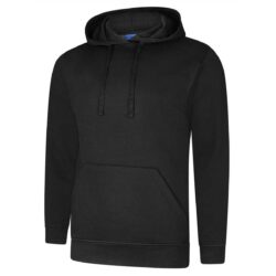 Uneek Deluxe Black Hooded Sweatshirt Uc509