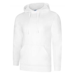 Uneek Deluxe White Hooded Sweatshirt Uc509