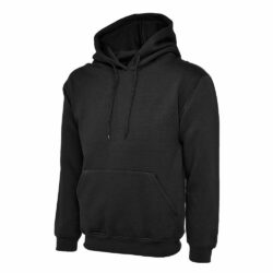 Uneek Premium Black Hooded Sweatshirt Uc501