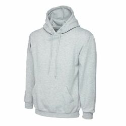 Uneek Premium Heather Grey Hooded Sweatshirt Uc501