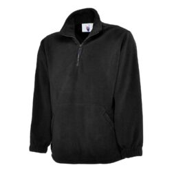 Uneek Premium Quarter Zip Black Micro Fleece Jacket Uc602 Bk H