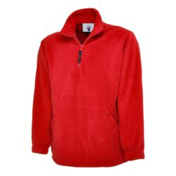 Uneek Premium Quarter Zip Red Micro Fleece Jacket Uc602 Rd H