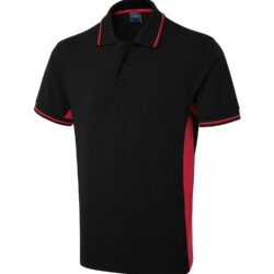Uneek Two Tone Black Red Polo Shirt Uc117 Bd H